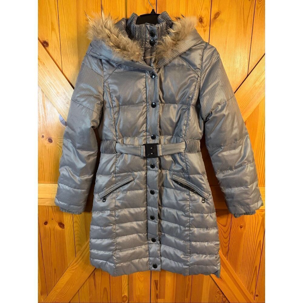 La Chapelle Down Coat Genuine Fur Trim Hood Sz EU38 US6-8 (7099)